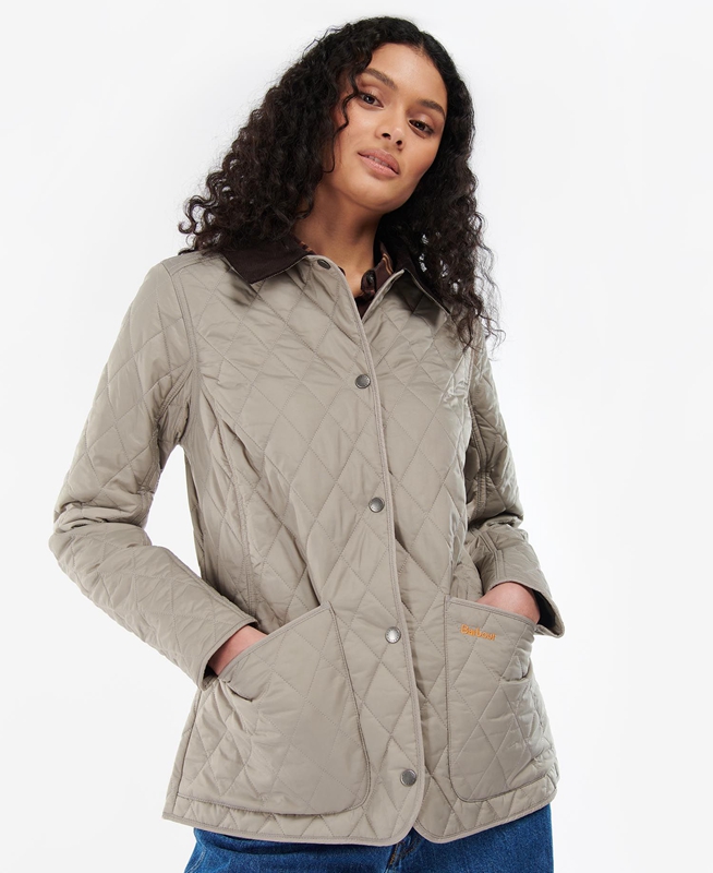 Andre steder Larry Belmont Pub Barbour Quiltet Jakke Grå S København - Barbour Butik